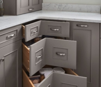 Inside cabinets, drawers